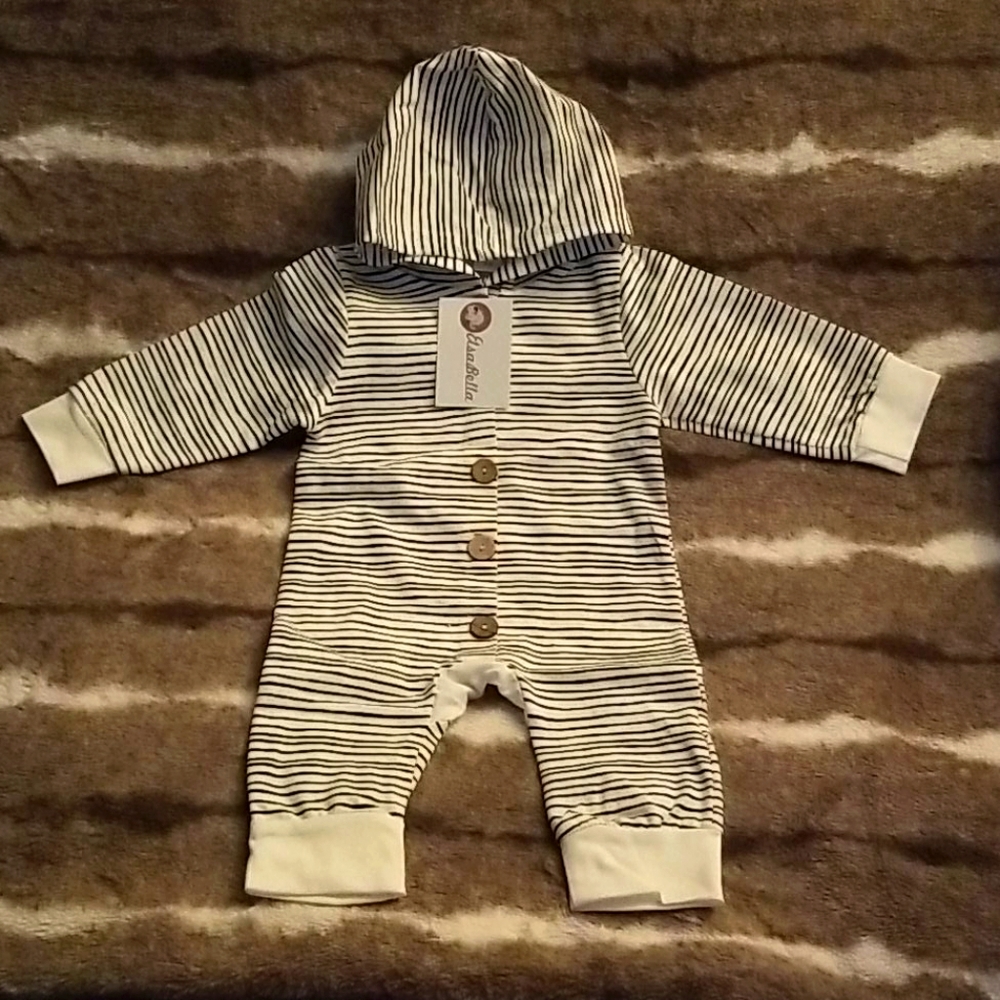 New w/Tags! Striped Hooded Bodysuit